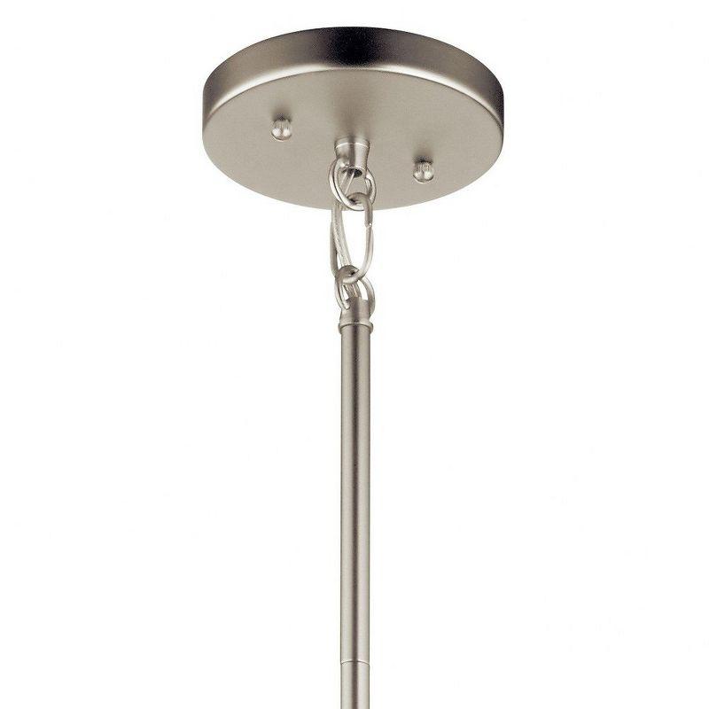 Birkleigh 24" Satin Nickel Drum Pendant with White Glass Shade