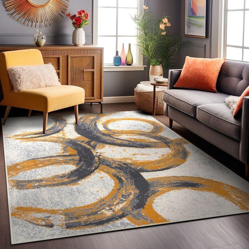 World Rug Gallery Contemporary Abstract Circles Area Rug