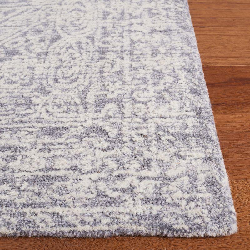 Ivory and Gray Hand-Tufted Wool Area Rug, 8' x 10'