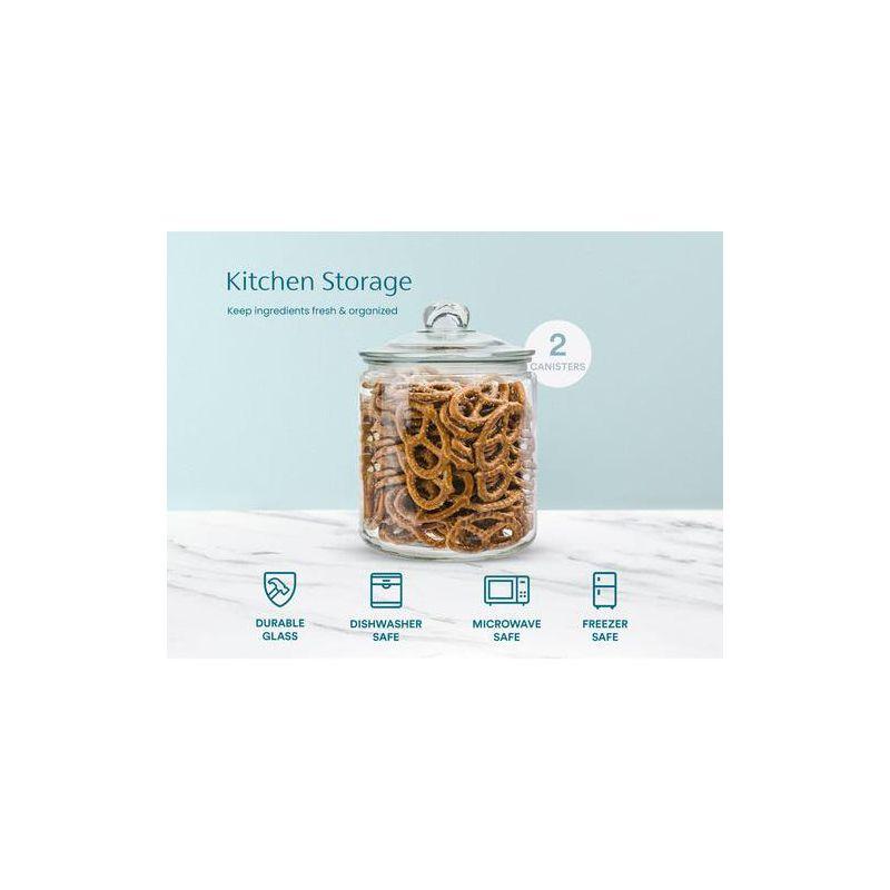 Glass Storage Jars with Chalk and Labels, 1 Gallon, Set of 2