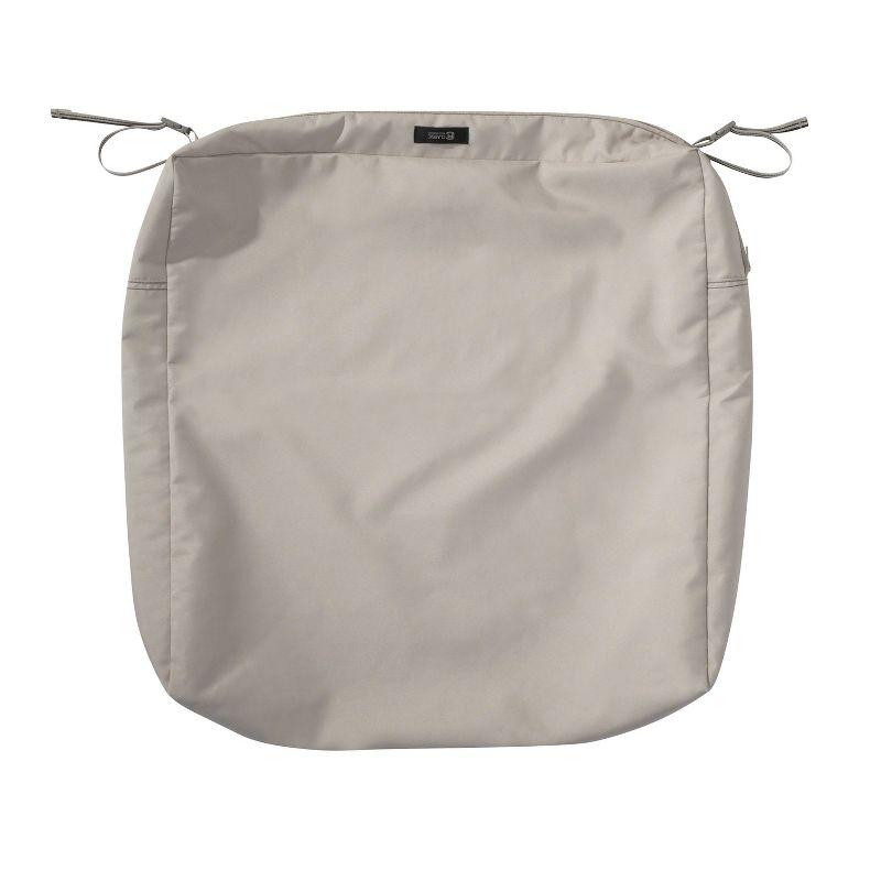 25" x 25" x 5" Ravenna Water-Resistant Square Patio Seat Cushion Slip Cover and Foam Mushroom - Classic Accessories
