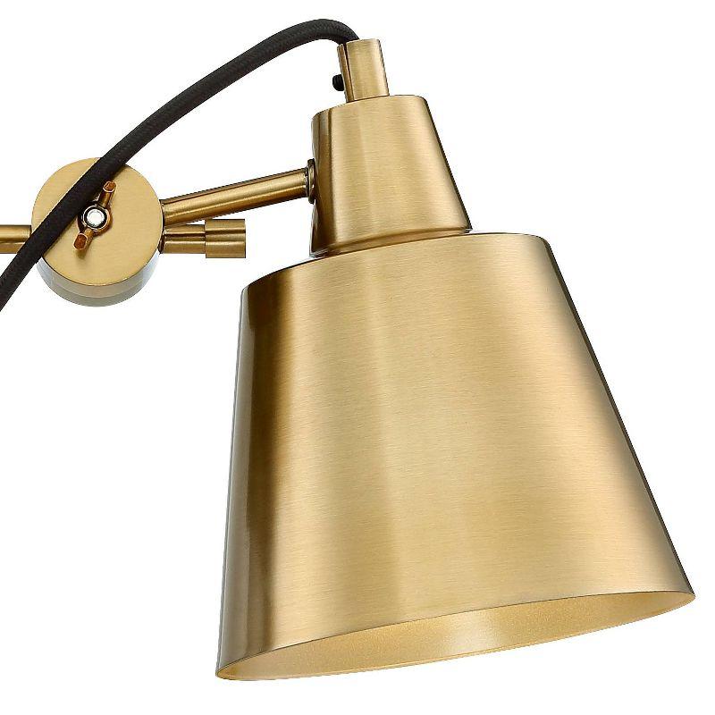 Possini Euro Design Capetown Modern Wall Light Sconce Warm Brass Hardwire 5 3/4" Fixture Up Down Swivel for Bedroom Reading Living Room Hallway House