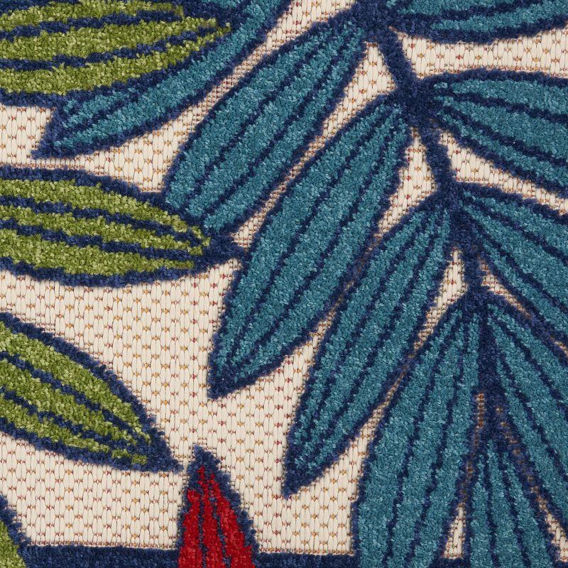 Nourison Aloha Floral Leaf Flatweave High-Low Indoor Outdoor Runner Rug Multicolor 2'3" x 10'