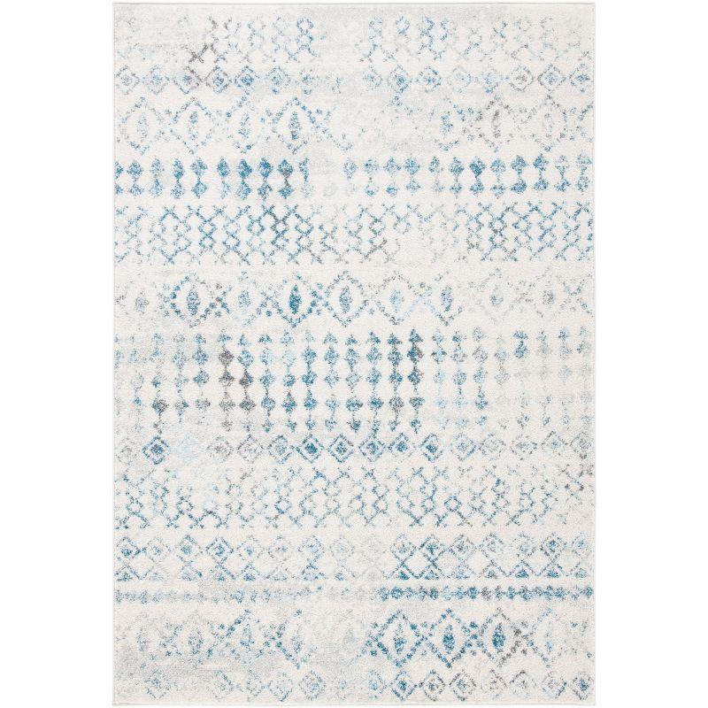 Tulum TUL240 Power Loomed Indoor Area Rug - Ivory/Turquoise - 9'x12' - Safavieh