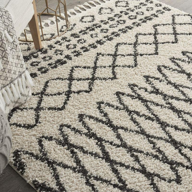 Nourison Marrakesh Shag MRK02 Cream Area Rug 5'3" x 7'11"