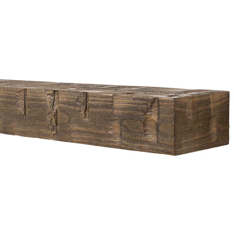 Mantel Directs Country Living Wood Fireplace Mantel Shelf - Bodie Rustic Hand Distressed Pine With Worn, Reclaimed Log Look; For Fireplaces, Hearths & Décor