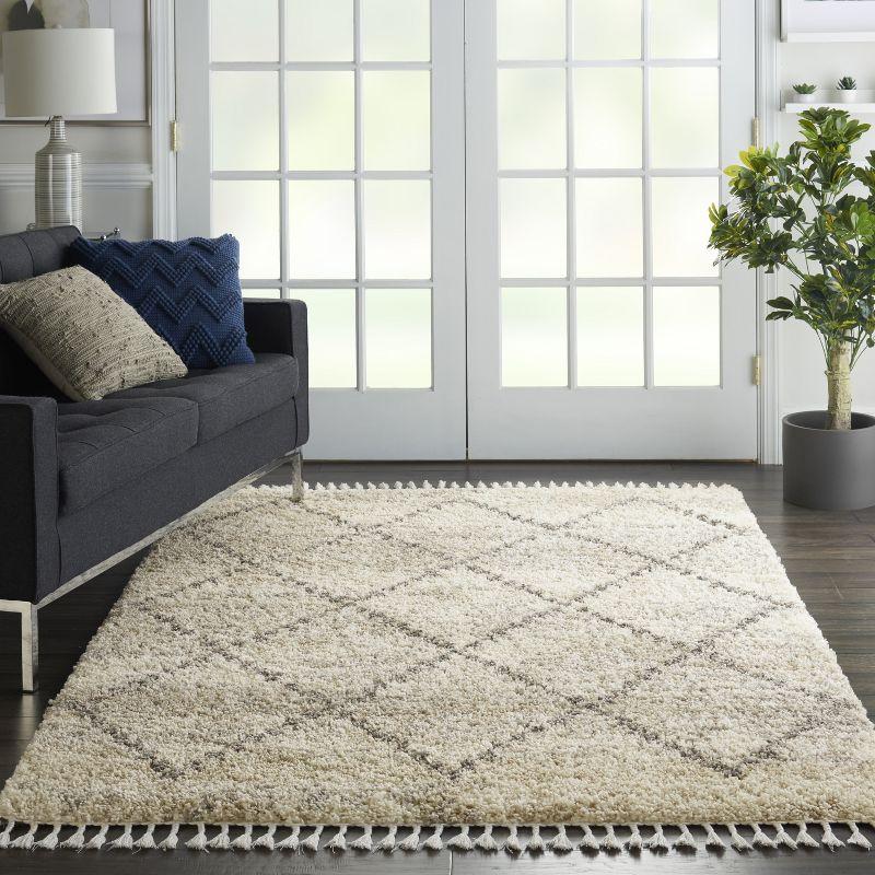 Nourison Scandinavian Shag SCN01 Ivory/Grey Area Rug