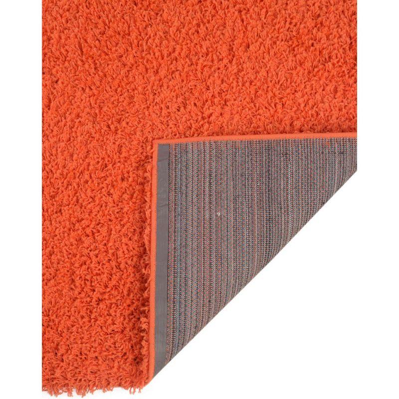 Unique Loom 10' 0 x 13' 1 Rectangle Solid Shag Tiger Orange Area Rug
