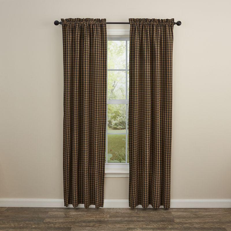 Sturbridge Black and Wine Plaid Cotton Light-Filtering Window Panel