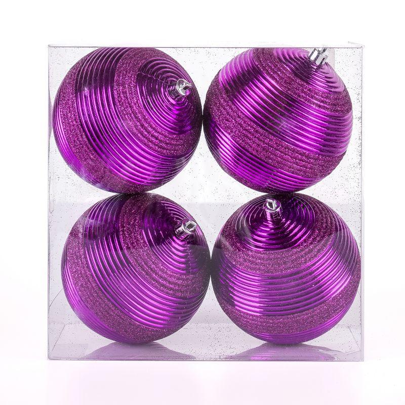 The Holiday Aisle® Shatterproof Swirling Ball Ornaments (Set of 4)