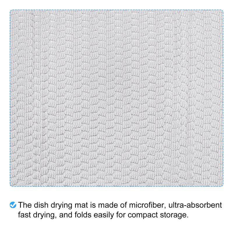 Unique Bargains Microfiber Non-slip Reversible Absorbent Dish Drying Mat Grey 2 Pcs