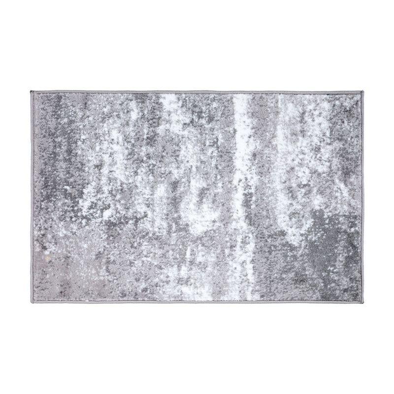 Gray Abstract Washable Synthetic Area Rug 2' x 3'