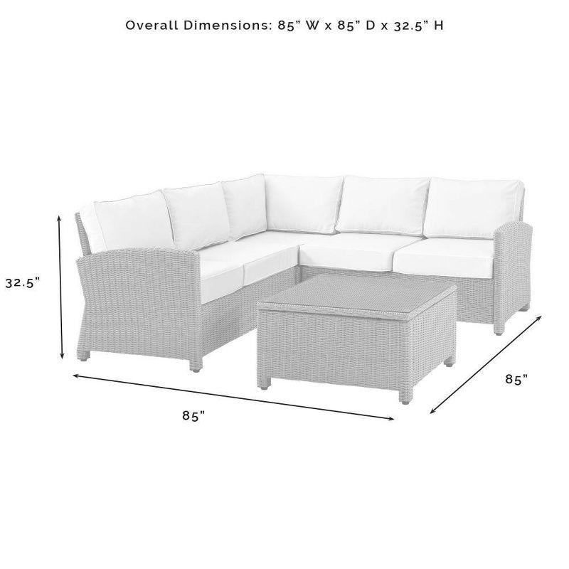 Weathered Brown 4-Piece Steel Outdoor Sectional Sofa Set