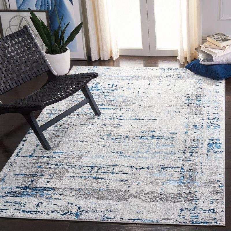 Modern Gray 9' x 12' Hand-Knotted Synthetic Reversible Rug