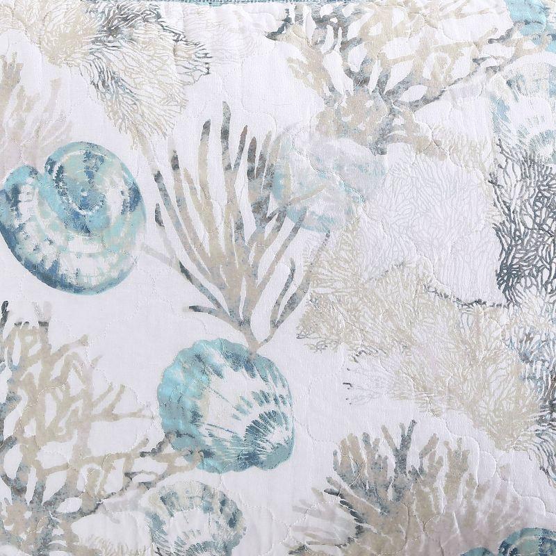 Tommy Bahama Freeport Blue Cotton Reversible Quilt Set