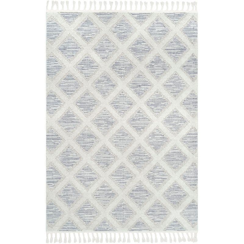 Ivory Trellis Shag 10' x 14' Reversible Synthetic Rug