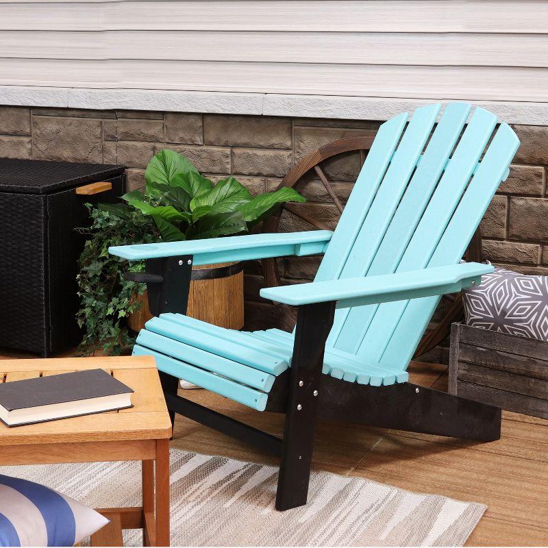 Sunnydaze Plastic All-Weather Heavy-Duty Outdoor Adirondack Chair with Drink Holder