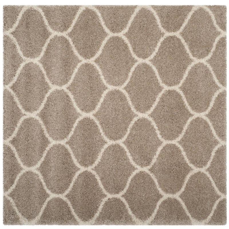 Hudson Shag SGH280 Power Loomed Indoor Area Rug - Beige/Ivory - 7'x7' Square - Safavieh