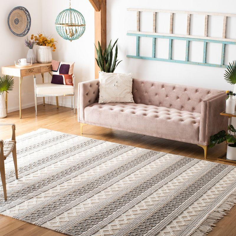 Natura NAT859 Hand Woven Indoor Area Rug - Ivory/Grey - 5'x8' - Safavieh