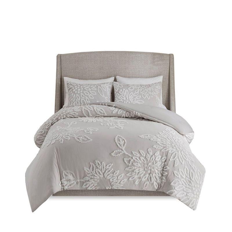 Kelly Clarkson Home Gwyneth 3 Piece Tufted Cotton Chenille Floral Duvet Cover Set
