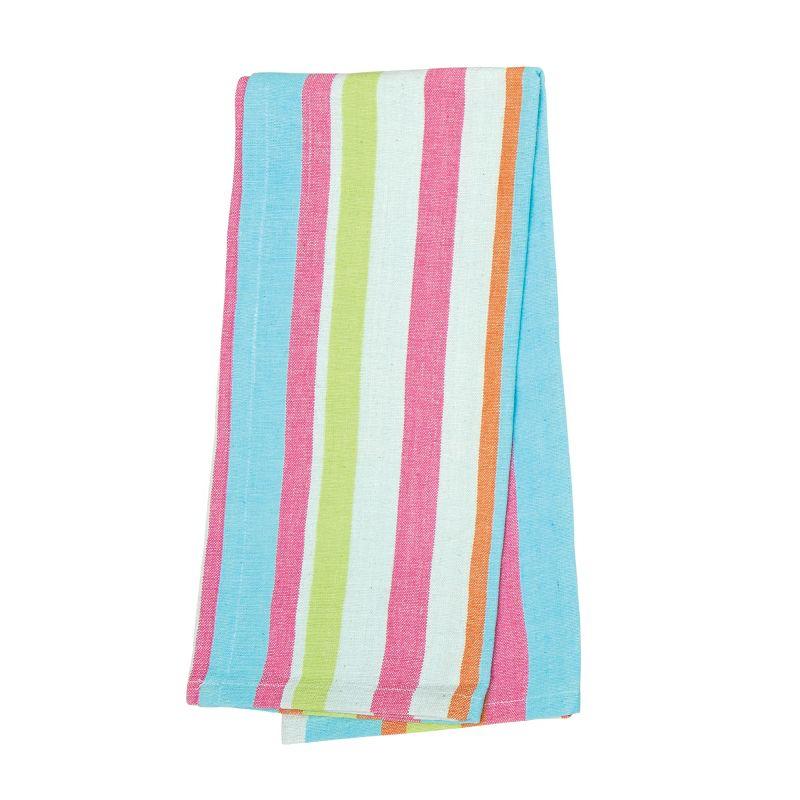 Key Lime Stripe Multicolor Woven Cotton Kitchen Towel