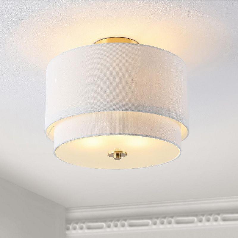 Laconia 3 Light 16" Flush Mount - Gold Base - Safavieh.