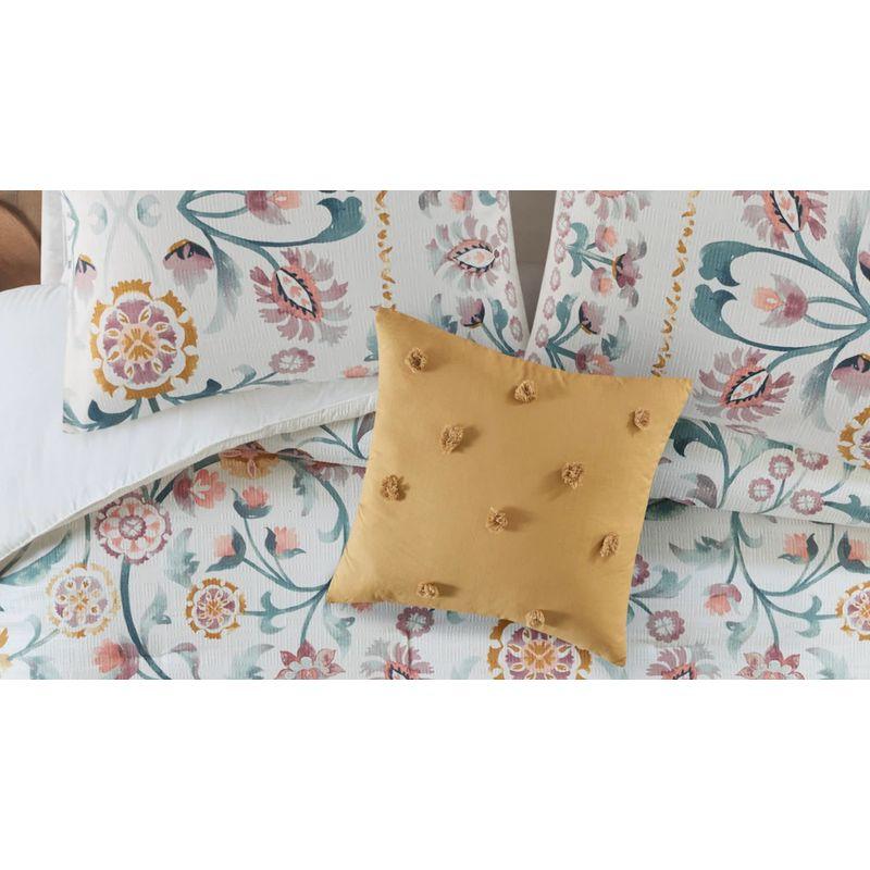 Gemma 4 Piece Floral Comforter Set with Throw Pillow