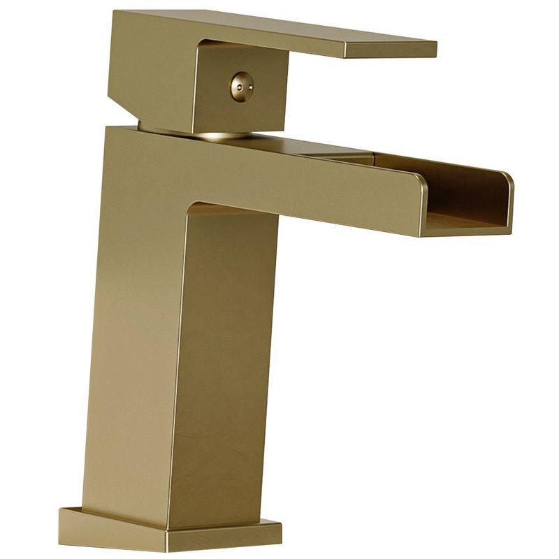 Brushed Gold Single Handle Waterfall Bathroom Faucet