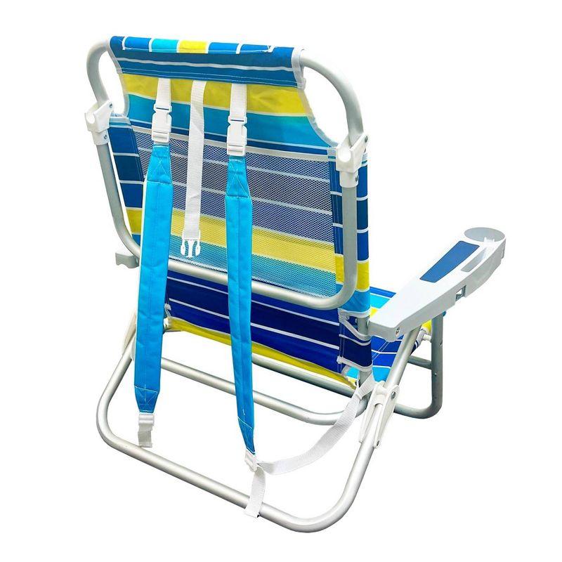 Caribbean Joe Oversized Deluxe Backpack Outdoor Portable Beach Chair - Bold Stripe