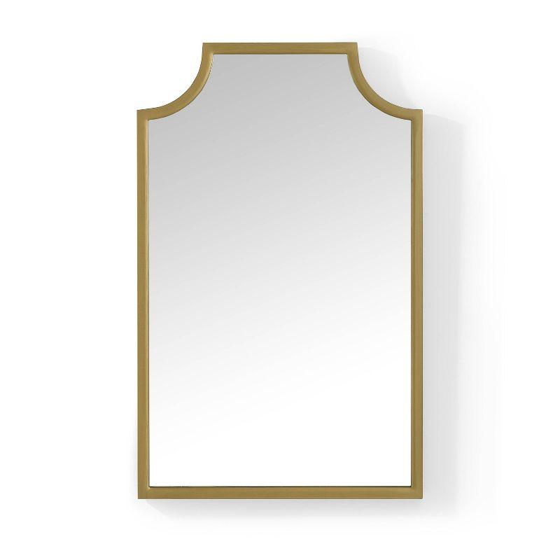 Aimee Wall Mirror Gold - Crosley: Steel Frame, Pagoda Design, No Assembly, 38x24"