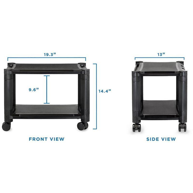 Mount-it Mount-It! Height Adjustable Under Desk Printer Stand with Wheels, Rolling Printer Cart