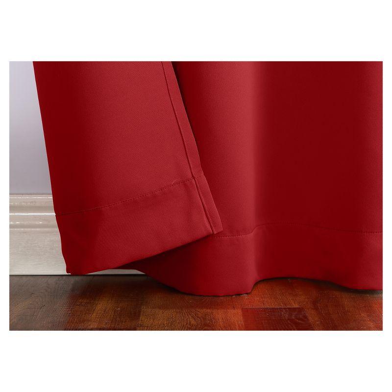 40"x84" Sun Zero Blackout Kenneth Energy Saving Rod Pocket Curtain Panel Red: Noise Reduction, Energy Efficient