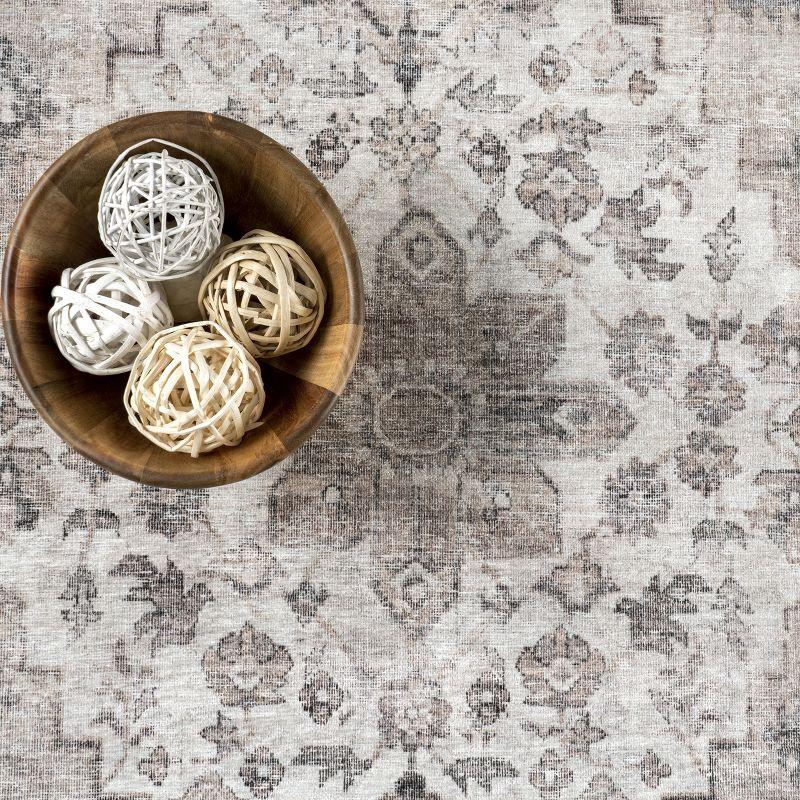 Nuloom Davi Faded Spill Proof Treated Pet Friendly Premium Machine Washable Area Rug, 8' x 10', Stone