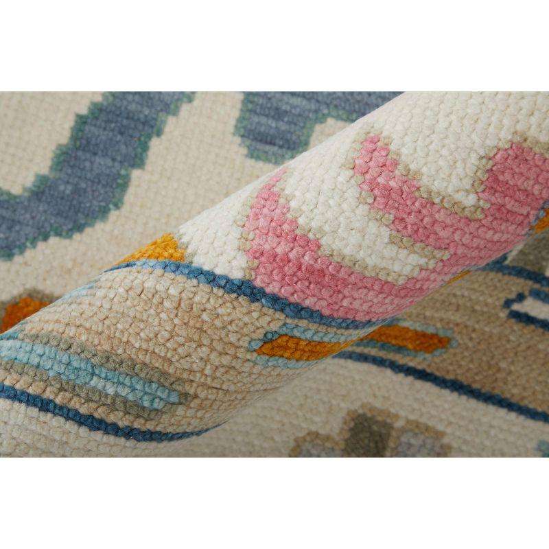 Karina Transitional Floral & Botanical Ivory/Blue/Pink Area Rug
