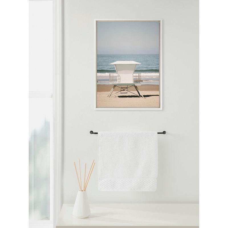 18" x 24" Sylvie Surf Shack Framed Canvas by Crystal Lynn Collins White - Kate & Laurel All Things Decor: Coastal Wall Art
