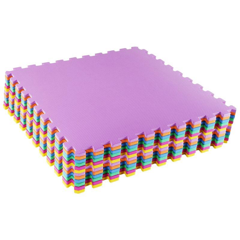 Multicolor EVA Foam Interlocking Exercise Mat Tiles, 24" x 24"