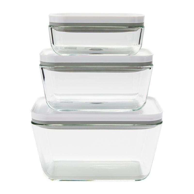 ZWILLING J.A. Henckels ZWILLING Fresh & Save 3-Piece Glass Food Storage Container, Meal Prep Container- Assorted Sizes