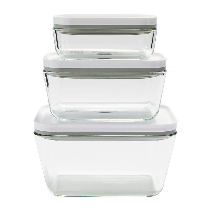 ZWILLING Fresh & Save 3-Piece Glass Food Storage Container, Meal Prep Container- Assorted Sizes