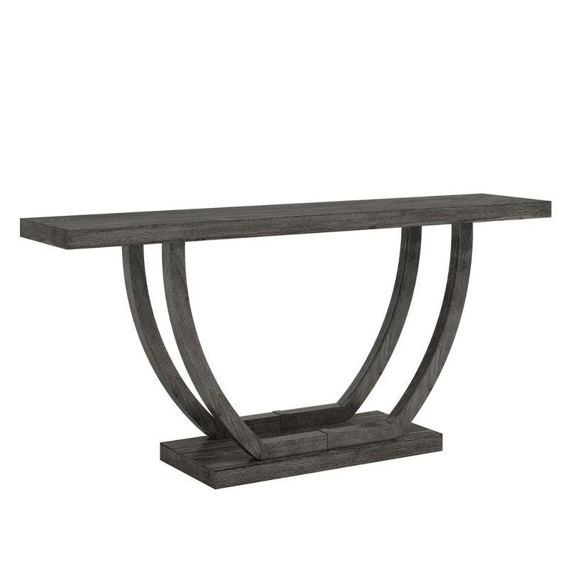 Resenkos Entryway Table, Console Sofa Table,63" Farmhouse Console Table, 2-Tier Entryway Sofa Table Gray