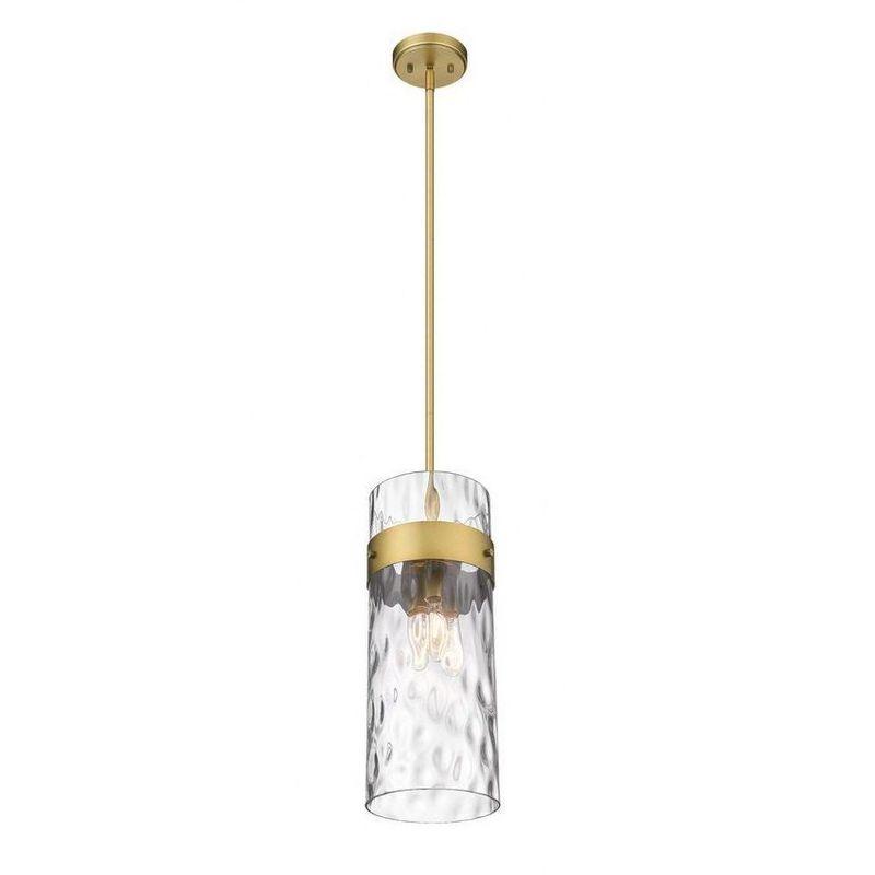 Fontaine Mini 9" Rubbed Brass & Glass Indoor/Outdoor Pendant