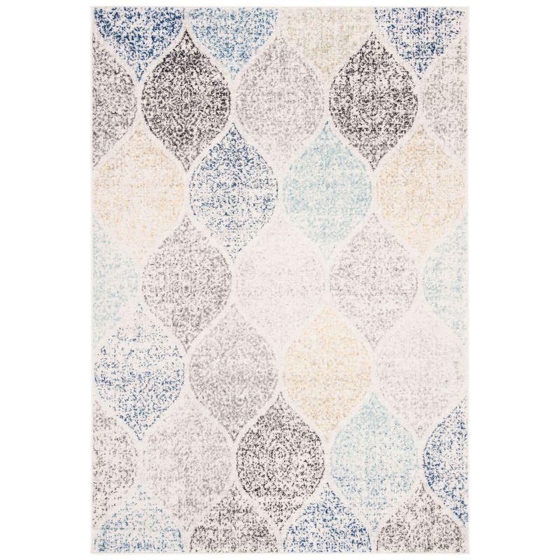 Madison MAD604 Power Loomed Indoor Area Rug - Ivory/Blue - 6'7"x9'2" - Safavieh