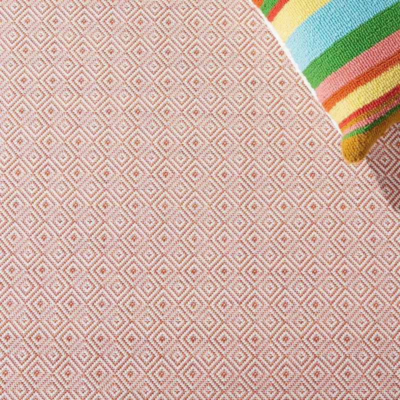 Hampton HTN230 Power Loomed Indoor/Outdoor Area Rug - Terracotta/Ivory - 8'x10' - Safavieh.