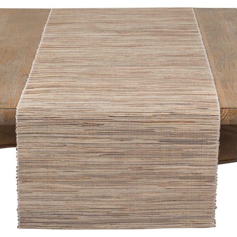Saro Lifestyle Shimmering Woven Nubby Runner, Beige, 16" x 72"