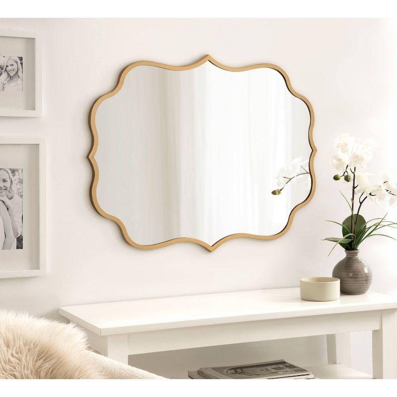 24" x 30" Higby Framed Wall Mirror Gold - Kate & Laurel All Things Decor: Scalloped, Decorative, Modern Style