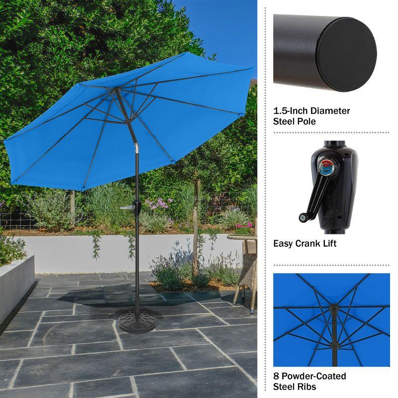 Nature Spring 10' Auto-Tilt Patio Umbrella - Blue