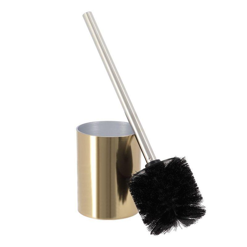 Evideco French Home Goods Modern Brushed Toilet Brush and Holder Set - Durable, Stylish Design with Replaceable Head - Perfect for Any Bathroom Decor