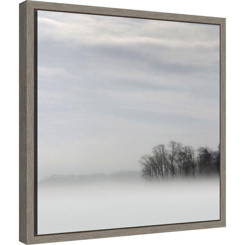 Amanti Art Lake of Fog and Trees by Nicholas Bell Canvas Wall Art Print Framed 16 x 16-in.