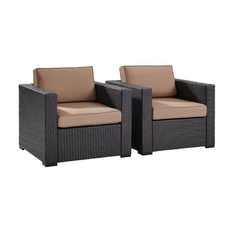 Biscayne 2pc Outdoor Wicker Chairs - Mocha - Crosley