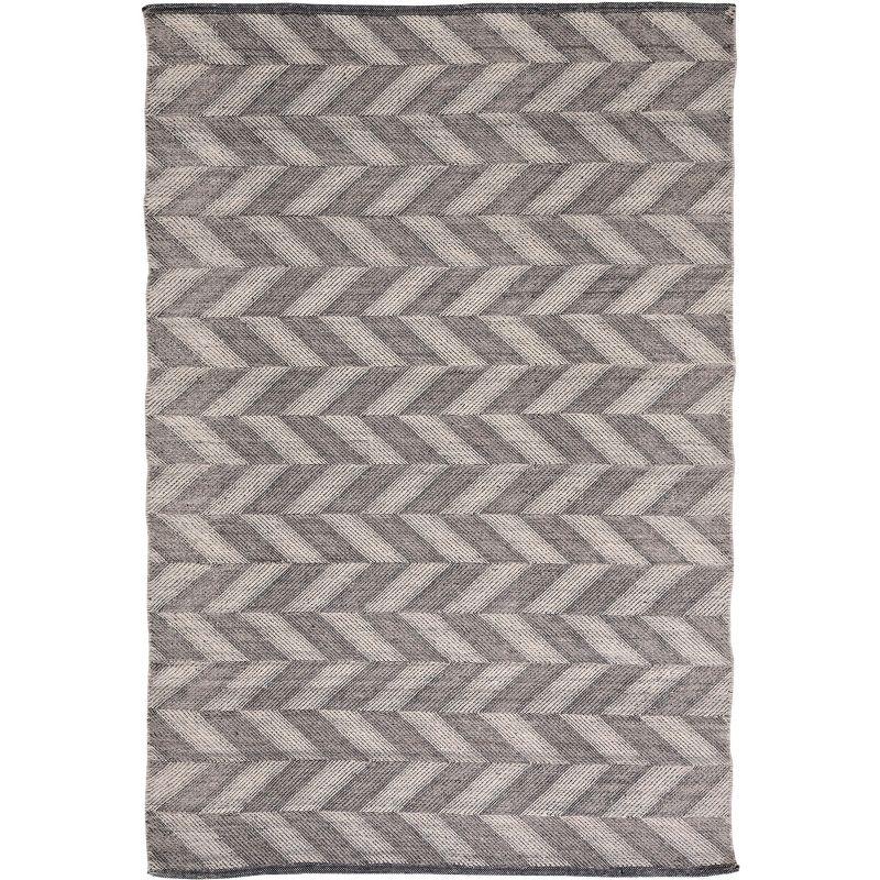 Nomadic Essence Handwoven Wool Rug in Grey - 5' x 8'