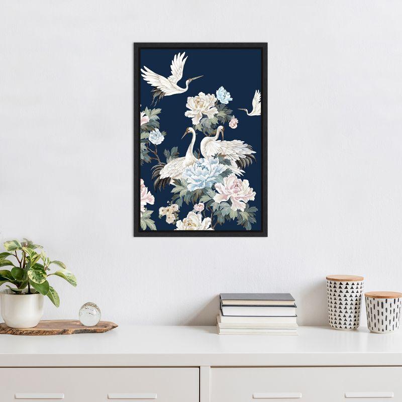 Amanti Art Pearly White Cranes II by Eva Watts Canvas Wall Art Print Framed 16 x 23-in.